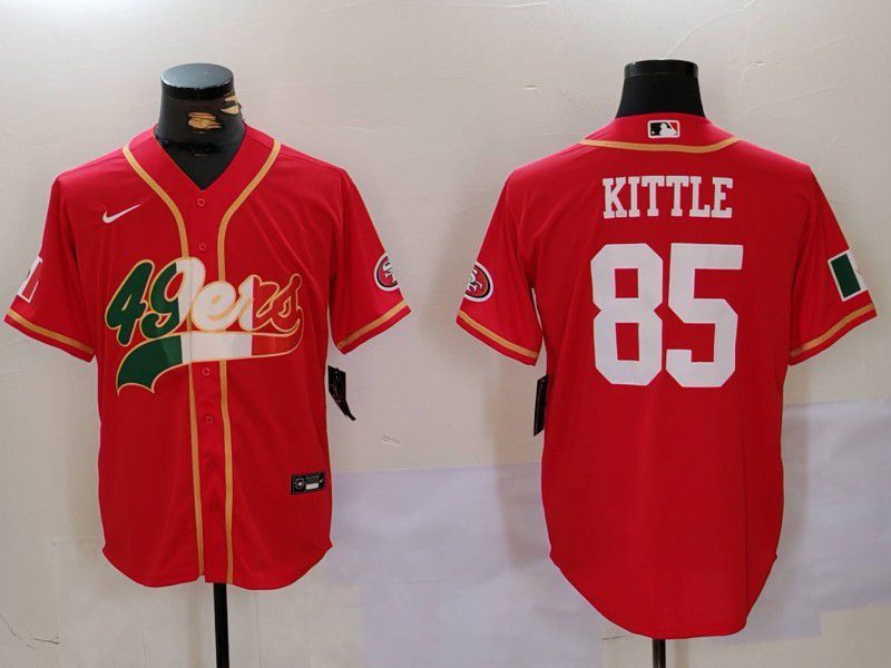 Men San Francisco 49ers 85 Kittle Red Second generation Mexican Joint Name 2024 Nike Limited NFL Jersey style 1